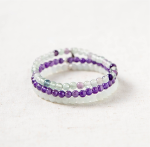 Purple Tricolor Edelstein - Armband Set