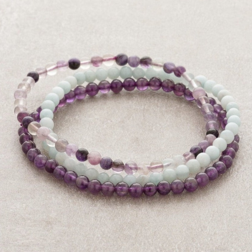 Purple Tricolor Edelstein - Armband Set